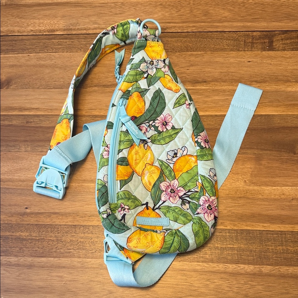 Vera Bradley Floral Lemon Print Sling Bag